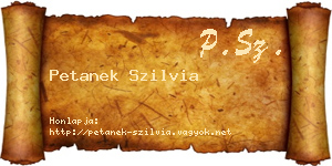 Petanek Szilvia névjegykártya